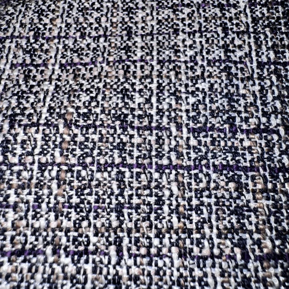 Tahari Arthur S Levine Womens 24W Tweed Collarless Jacket Blazer Purple Gray - Picture 3 of 11